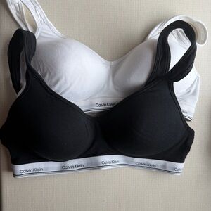Calvin Klein Black and White Bralette Duo